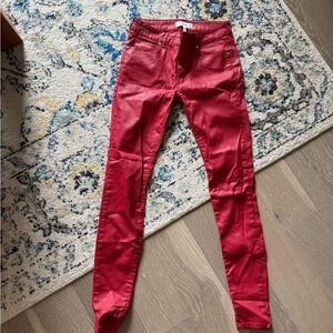 Mango Vibrant Red Denim Pants